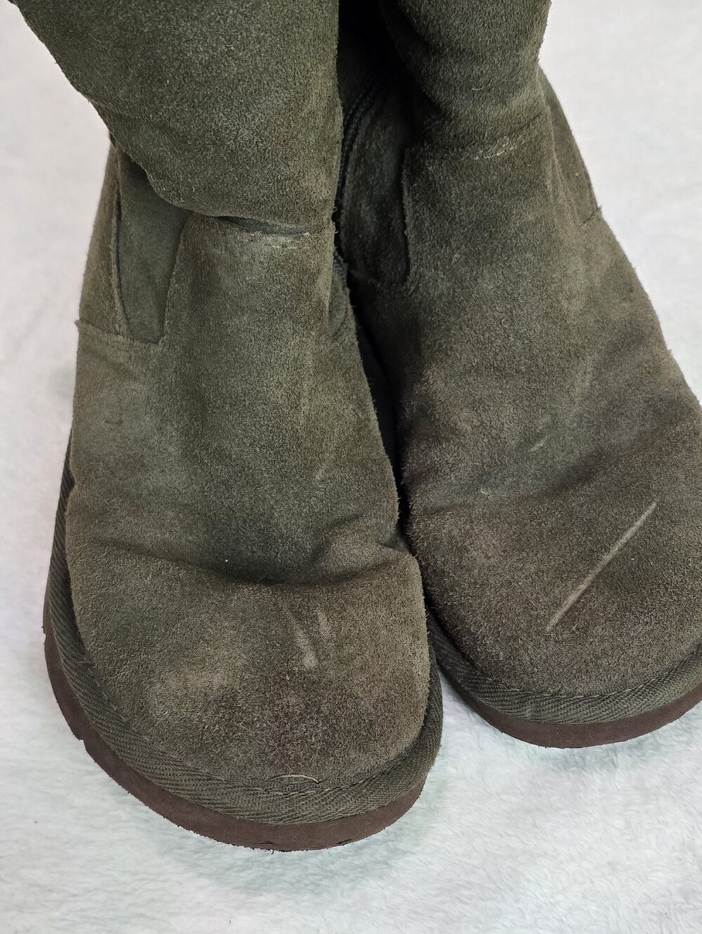 Women's UGG Boots Australia Retro Cargo 1895 Olive Green Fur Lined Buckle Size 7 - Picture 8 of 9